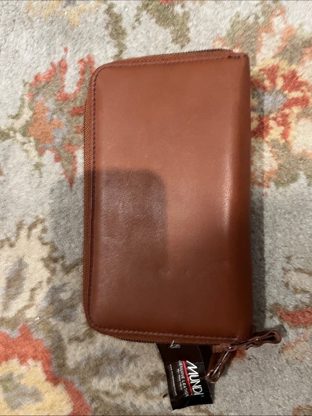 NWT!!! Mundi Genuine Brown Leather Zip-Around Wallet